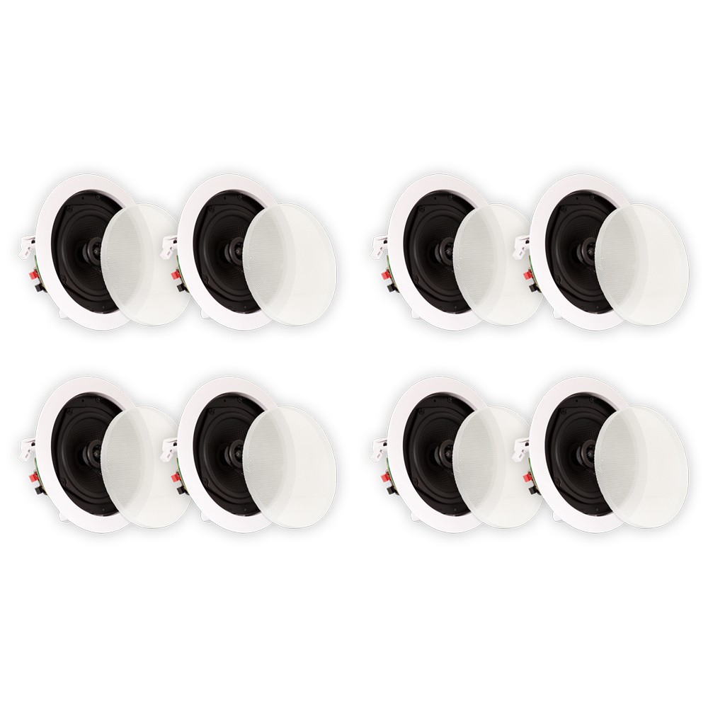 Theater Solutions TS50C Flush Mount In Ceiling Speakers 2-Way Home 4 Pair Pack