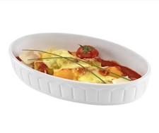 Auflaufform Ofenform Backform oval 22 x 13 x 4 cm weiß, Porzellan