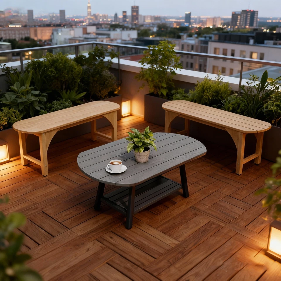 Coffee Tables with Storage Cabinet for Living Room，Small Farmhouse Coffee Table - Image 4 of 4