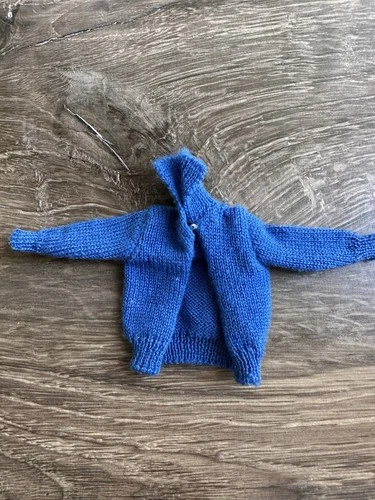 Damaged! VTG BARBIE 1963 #957 KNITTING PRETTY BLUE KNIT SWEATER CARDIGAN