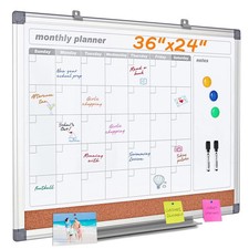 MAKELLO Dry Erase Calendar for Wall 36x24 in, Large Calendar Whiteboard with ...