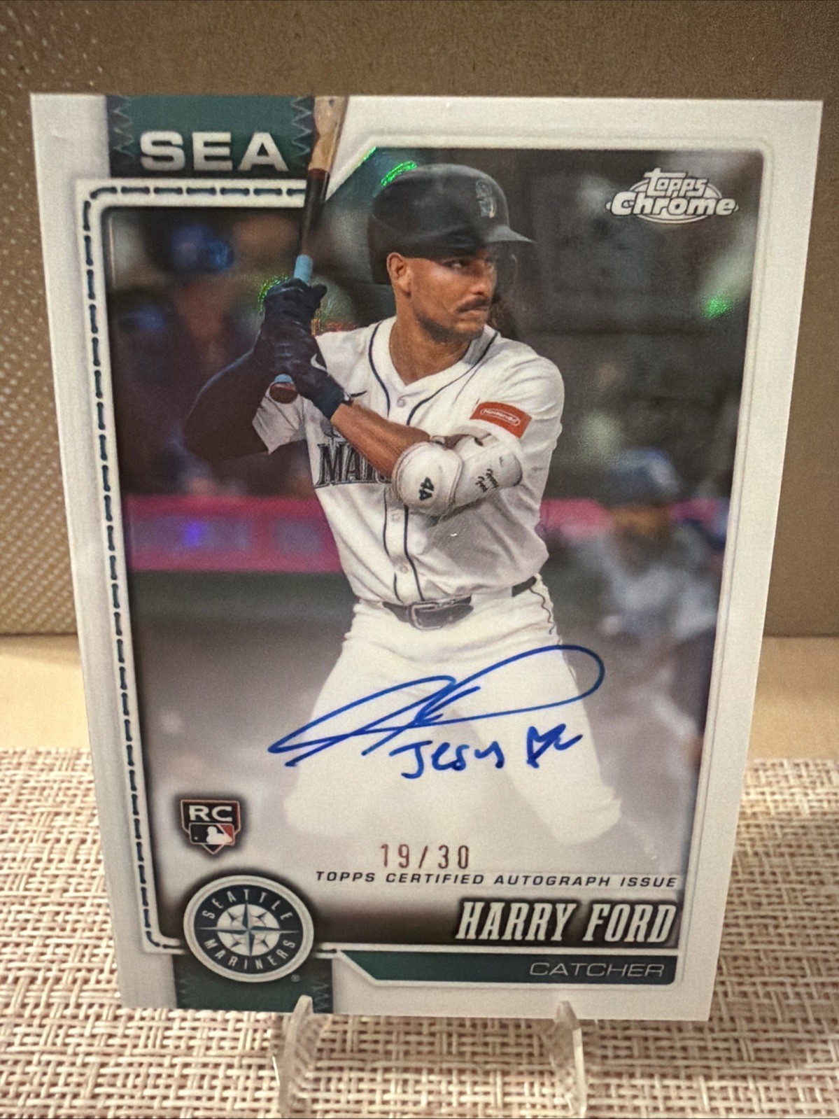 2026 Topps Chrome Harry Ford Rookie Auto White Refractor /30 Seattle Mariners
