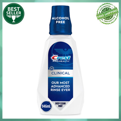 Crest Pro-Health Clinical Alcohol Free Mouthwash, Deep Clean Mint, 32oz (946 mL)