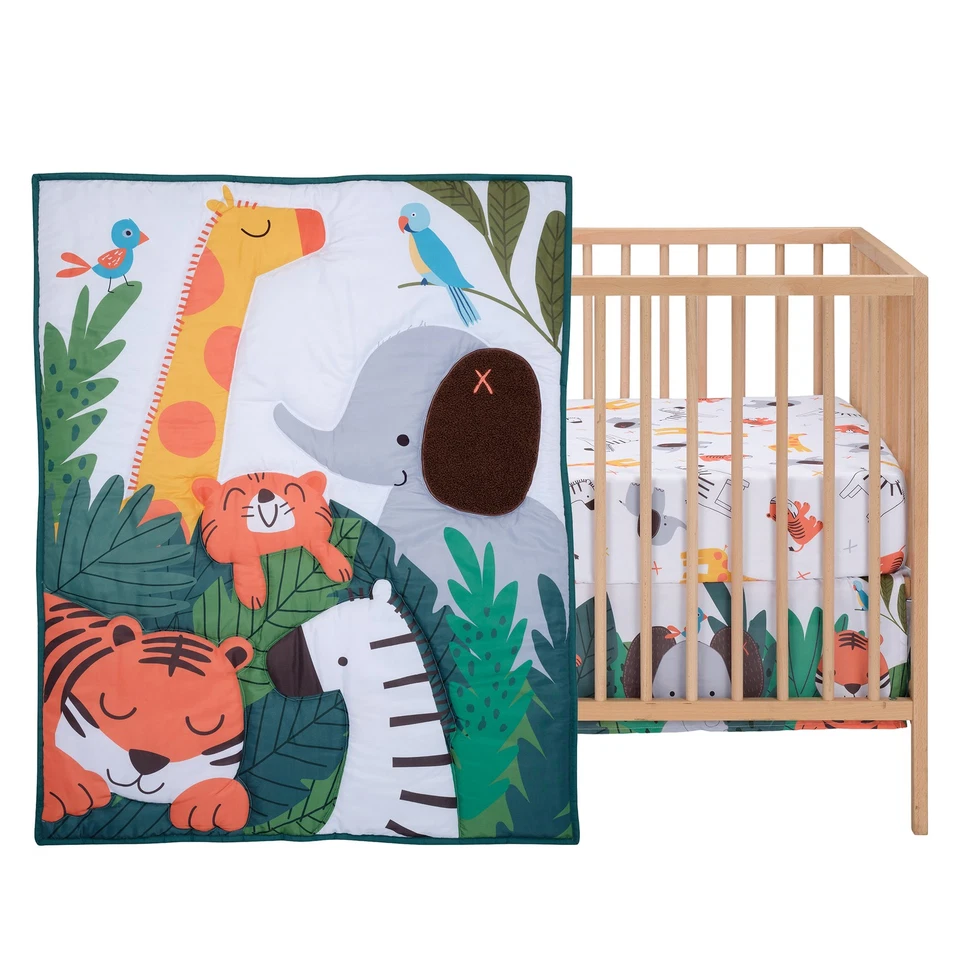 Bedtime Originals Lollipop Jungle 3-Piece Baby Nursery Crib Bedding Set - Image 2 of 4
