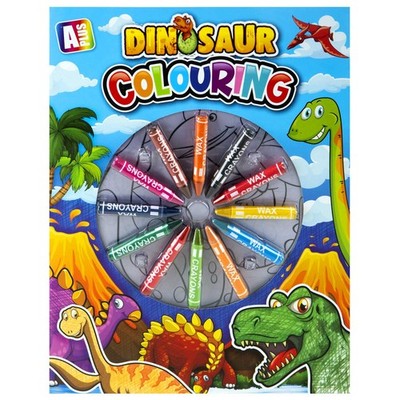 Dinosaurier Malbuch & Buntstifte Set Kinder Kreativ Aktivität Junge