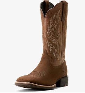 Bottes Western Cowboy Ariat Homme - Cuir Marron/orange, Carrure EE, Bout Carré (Très Bon état)