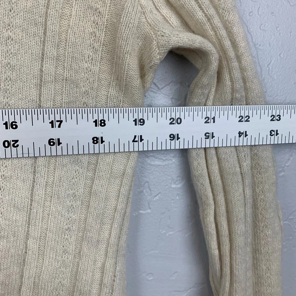 Suéter de cachemir Inhabit para mujer talla pequeña beige crema tejido dobladillo asimétrico Foto 4 de 4