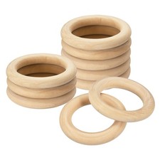 10Pcs 100mm 4" Natural Wood Rings 15mm Smooth Unfinished Wooden Circles