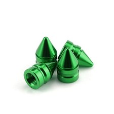 SINGARO Car Tire Valve Caps, 4 Pieces of Universal Aluminum Alloy Tire Green