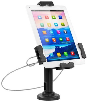 Mount-It! Universal POS Kiosk Stand with Cable Lock & Wall Mount Bracket, Adj...