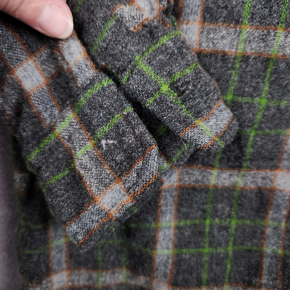 Camisa De Colección Towncraft Para Hombres Grande Franela A Cuadros Mezcla Lana Manga Larga Botón Foto 2 de 4