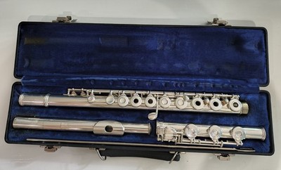 Gemeinhardt 35HB Flute Open Hole Solid Silver Headjoint B-Foot Elkhart USA Plugs