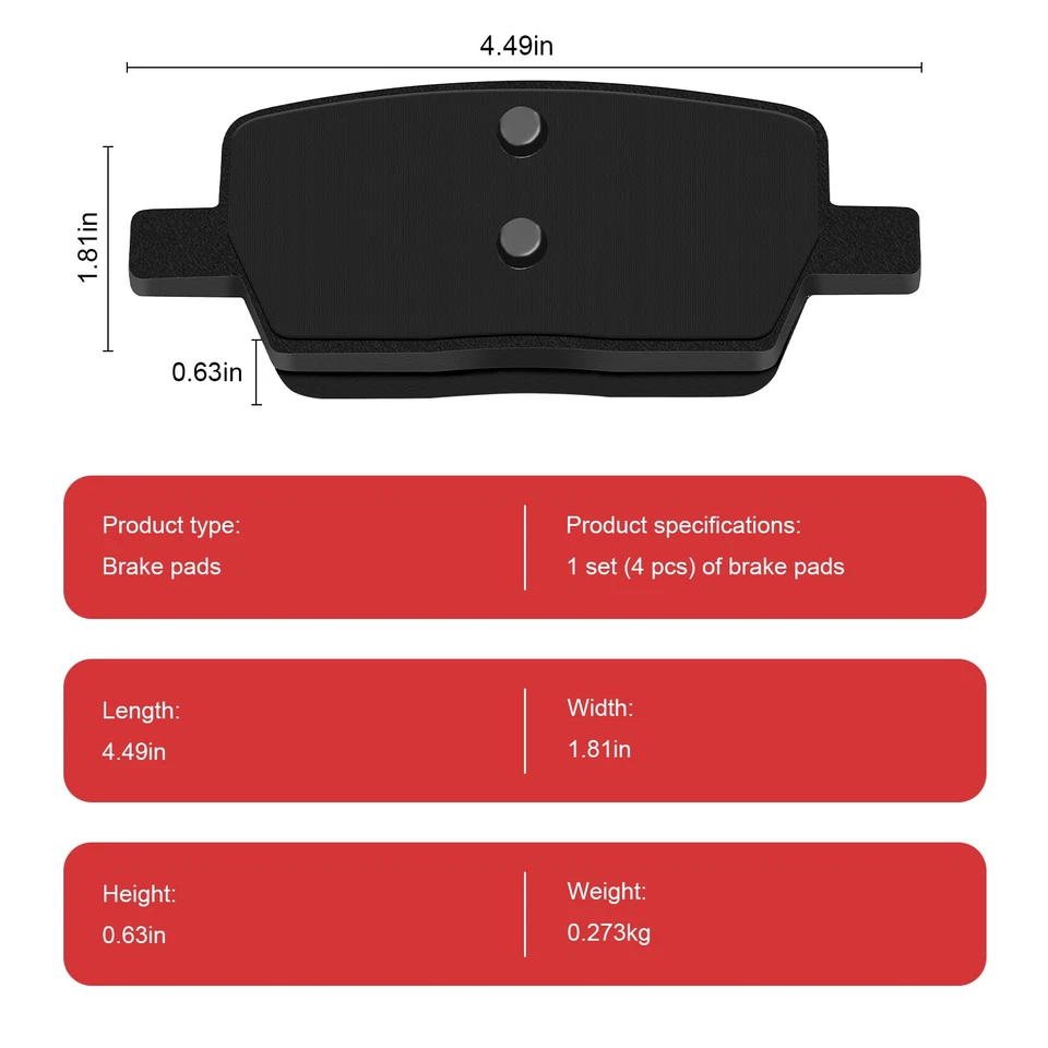 Pastillas de freno traseras cerámicas para Chevy Camaro Blazer Cadillac XT6 Traverse 2020-2022 Foto 3 de 4