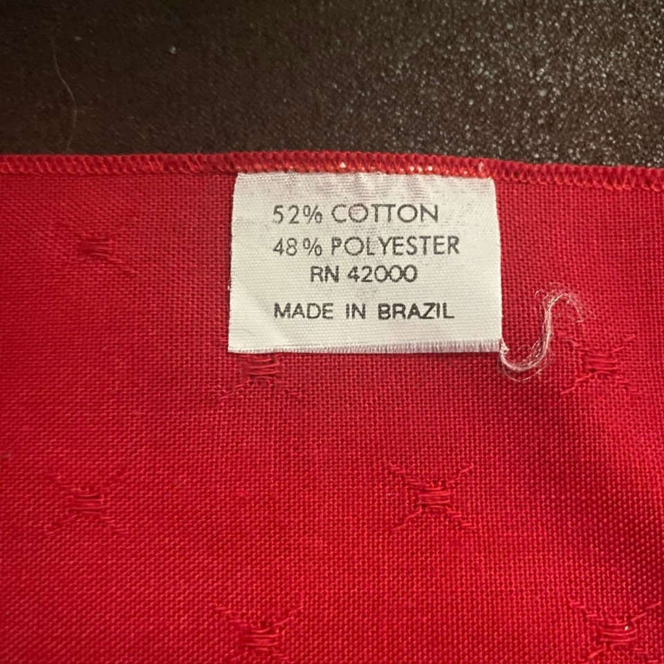Red Cloth Napkin, Square Table Linen, Cotton Blend, Brazil Made - Image 2 of 2