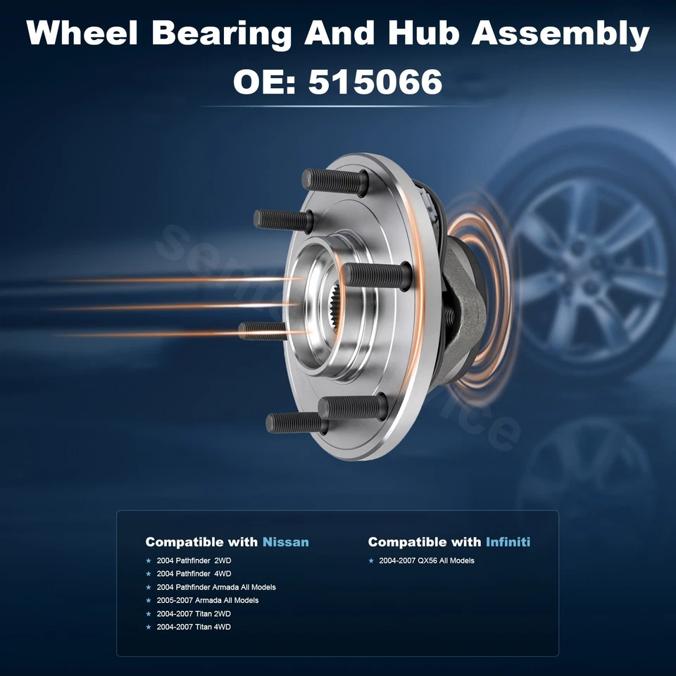 Front Wheel Bearing Hub for 2004-2007 Infiniti Nissan Titan Armada Pathfinder - Image 2 of 4