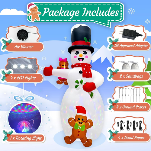 14FT Christmas Inflatable Snowman Christmas Decorations, Giant Christmas Inflata - Picture 6 of 8
