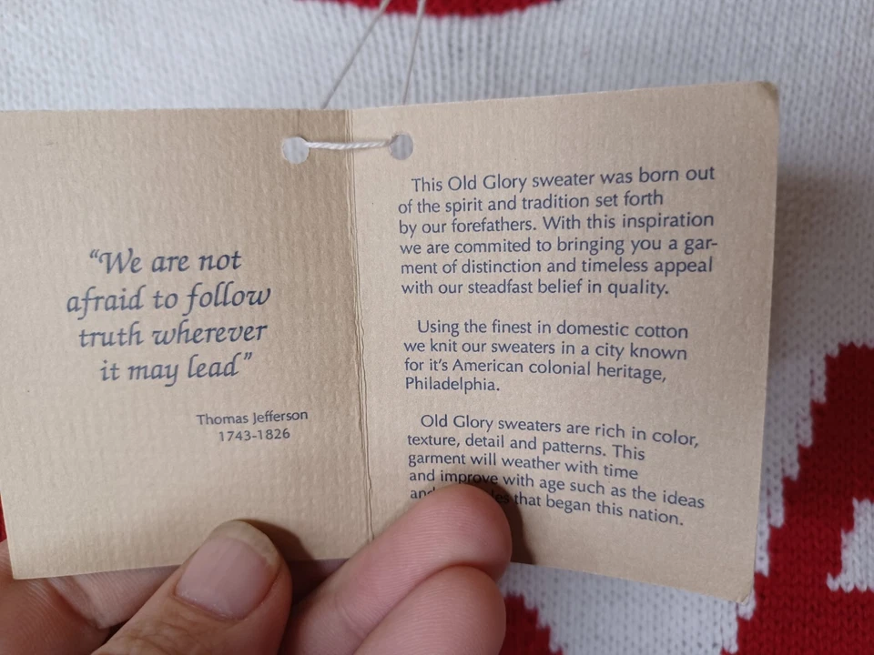 Suéter De Colección Old Glory EE. UU. Spellout Para Hombres Talla Grande Rojo Blanco Azul Estrellas Foto 4 de 4