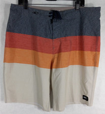O Neill Men's Board Shorts Swim Trunks Multicolor Striped Size 38 - 21 Outseam