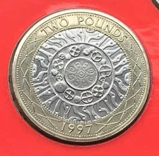 1997 TECHNOLOGY STANDING ON THE SHOULDERS OF GIANTS 2 TWO POUND COIN BU BUNC