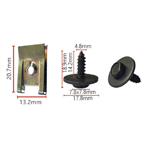 For Ford Metal Car Screw Body Fender Bumper Retainer U Nut Clips Gasket Fastener - Picture 9 of 22