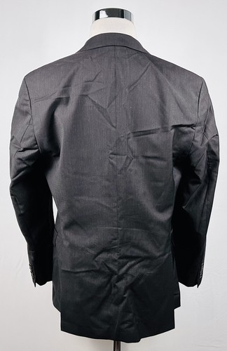 Hugo Boss 40L Suit Jacket Paolini Movio Dark Brown Striped 100% Wool Two Button - Picture 6 of 8