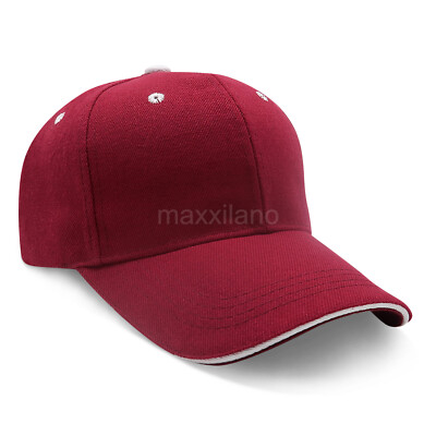 Blank Baseball Cap Adjustable Strapback Polo Style Solid Color Hat Men Women