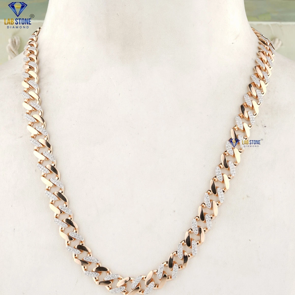 Lab grown diamond necklace mens deals