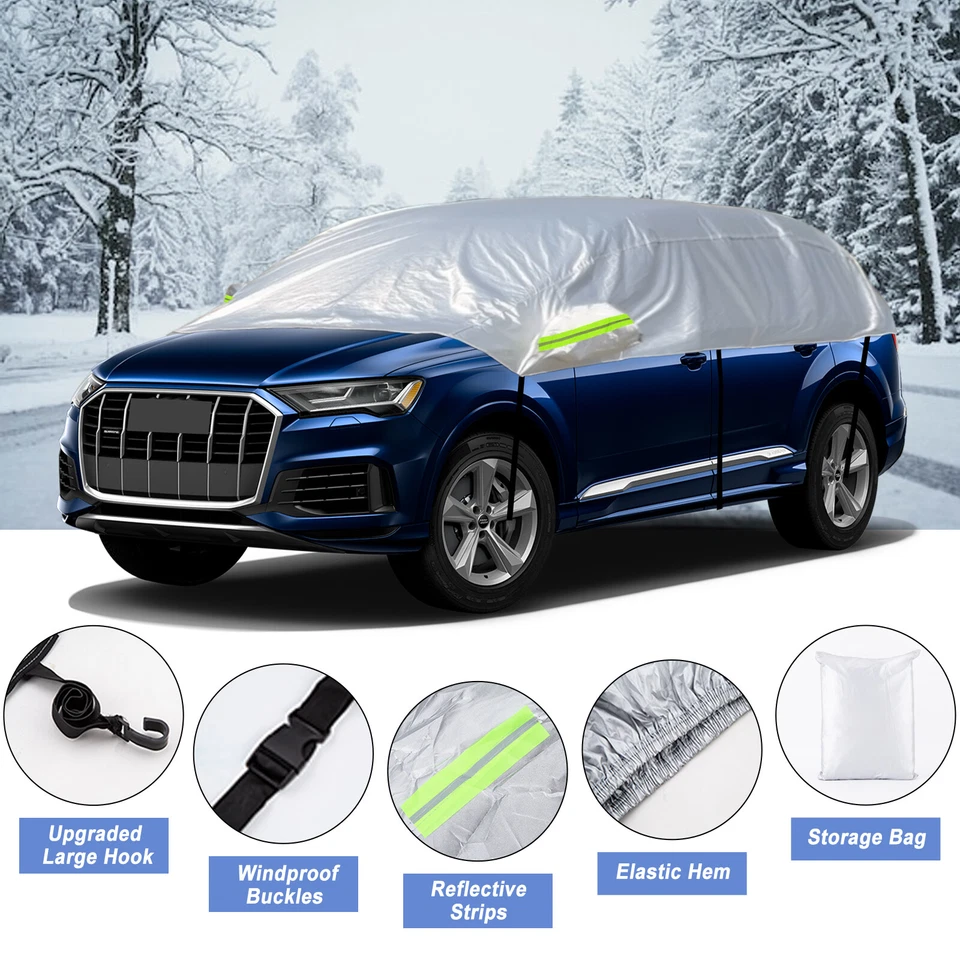 Universal Sedan SUV Car Half Cover Rain Dust UV Protection For Toyota BMW Volvo Foto 2 de 4