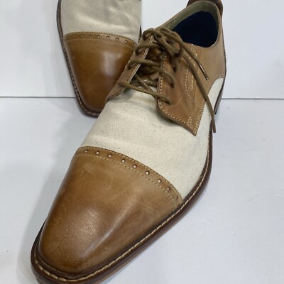 Giorgio Brutini Mens Oxford Camel/Bone Leather Shoes Size  display picture 1