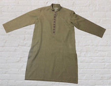 Junaid Jamshed Mens Kameez Green Pakistani Indian Kurti Size S Bead Accents