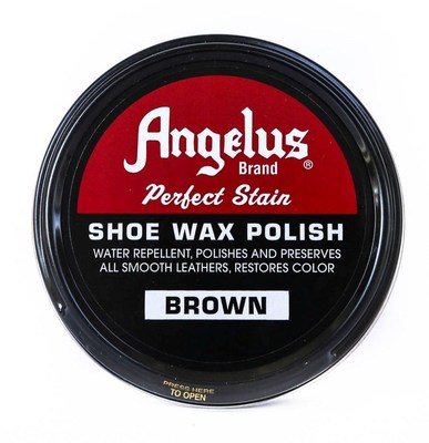 BROWN Paste SHOE WAX POLISH Leather Shoes Boot metal tin 3 oz ANGELUS 400-03-014