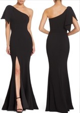 Dress the Population Black Georgina Black Thigh-High Slit Gown Size S