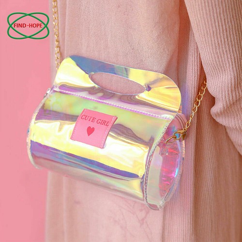 Iridescent Holographic Clear PVC Fabric Vinyl Material Rainbow Film Craft Bag - Picture 8 of 30