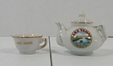 Vintage Lake Tahoe Miniature Tea Pot And Tea Cup