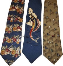 Lot of 3 Men's tie Cutter and Buck Designer Silk Men's Neck Wear Made in USA