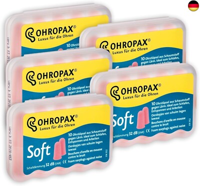Ohropax Soft Weiche Ohrstöpsel, 5 x 10 Stück