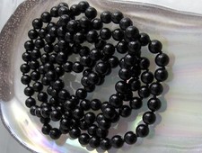 Sinnliche Lange Perlenkette Schwarze Edle Perle Black Pearl  Längen Auswahl