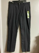 NWT Men's Black Dickies Flat Front Slim Fit Pants Size 36x32 MEASURES DIFFERENT