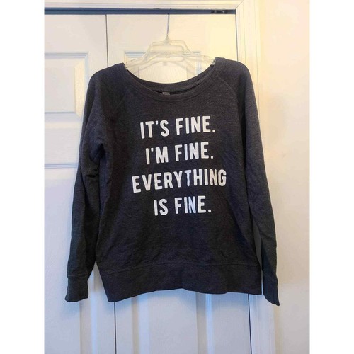 Nuevo sin etiquetas Mensaje Instantáneo Carbón 'Está bien. Pullover holgado I'm Fine, para mujer M - Imagen 4 de 8