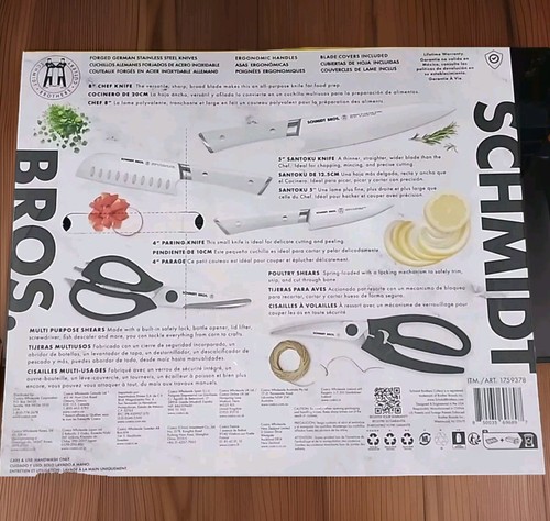 SCHMIDT BROS. 5pc. Chef Choice Knife & Shear Combo Set German Stainless Steel - Picture 6 of 8