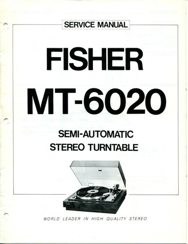 Vintage Fisher Service Manual Semi Automatic Stereo Turntable MT-6020 - Bild 1 von 3