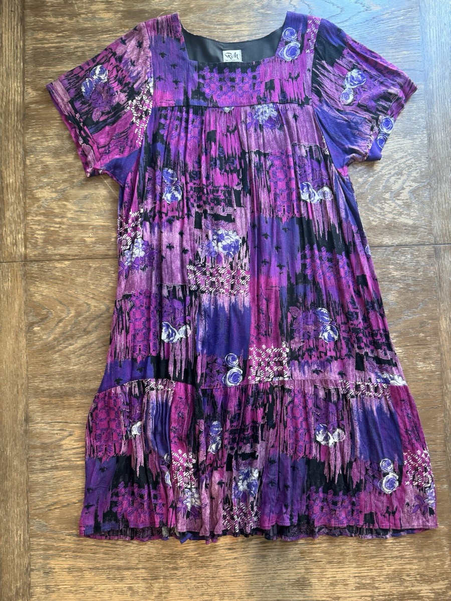 Sz 1X Hawaiian Made Retro Rayon Dress Short Sleeves Mumu Sz 1X Hawaiian Made Retro Rayon Dress Short Sleeves Mumu