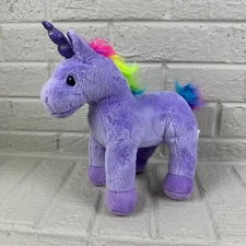 Wishpets Gumdrop The Purple Unicorn Magical Plush Stuffed Animal Rainbow 9"