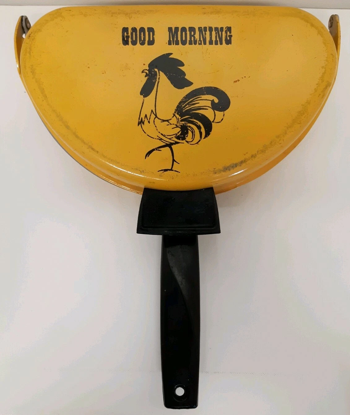 Good Morning Omelet Maker Pan Rooster Chicken Nordic Ware Yellow Gold Vtg 60s