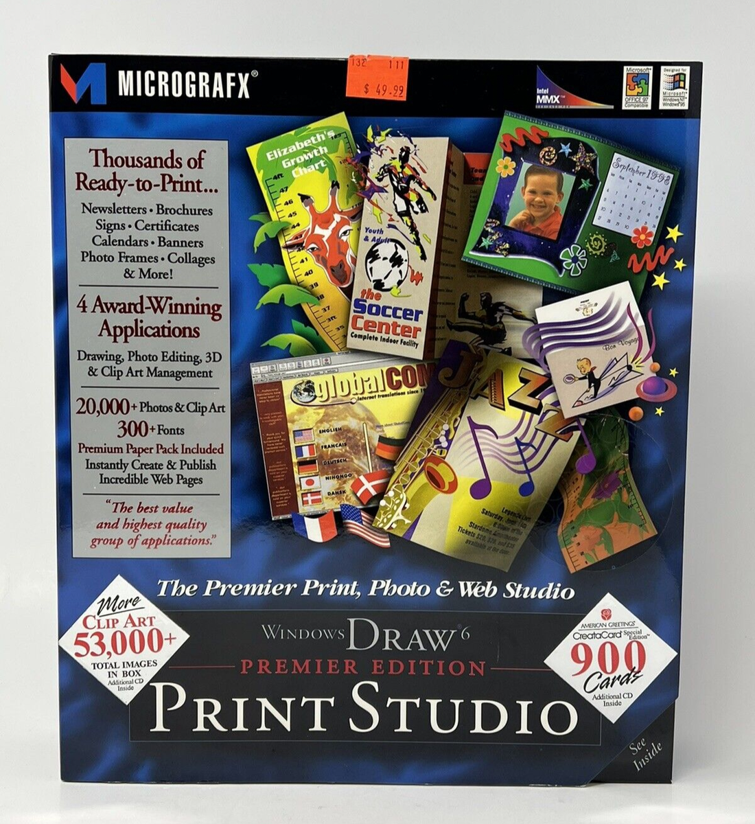 コンピュータ・IT MICROGRAFX WINDOWS DRAW6 Micrografx Windows Draw 6 Premier Edition Print Studio
