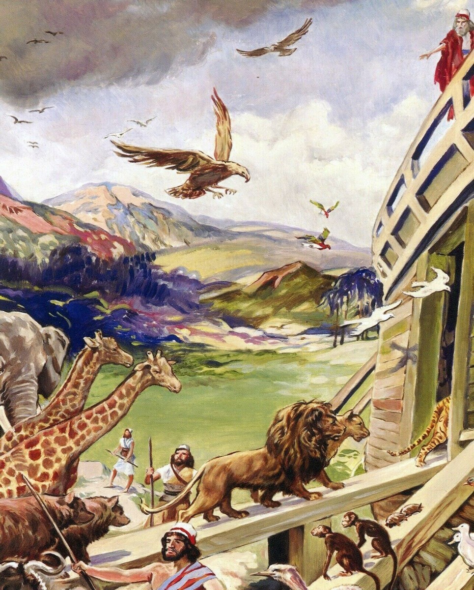 NOAH BOARDING ANIMALS IN THE ARK Genesis 7 - 8
