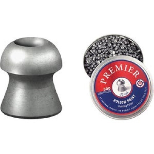 2-500pk) Crosman .22 Cal Hollow Point 14.3 Grain Pellet Ammunition