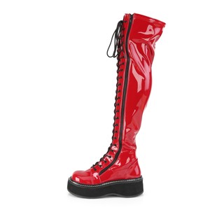 red goth boots