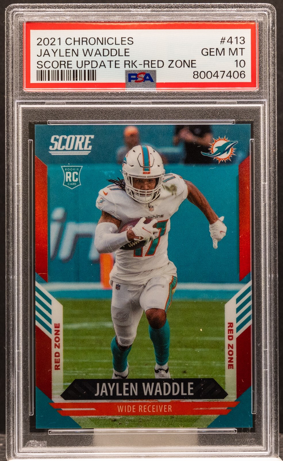 Jaylen Waddle Panini Chronicles Score Update Rookies #413 Red Zone