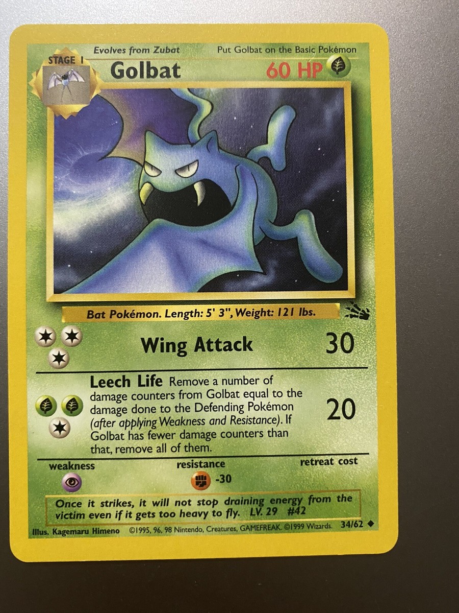 【PSA10】ゴルバット 英語 34/62 golbat Pokemon Card, 34/62 1st Edition Golbat, Fossil- Uncommon | eBay